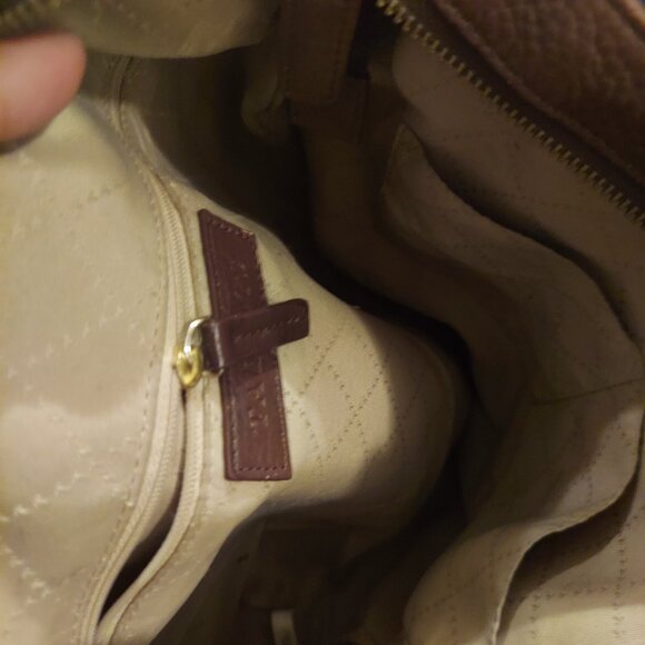 TALBOTS BROWN Pebble Leather Bucket  SHOULDER BAG - Picture 5 of 8